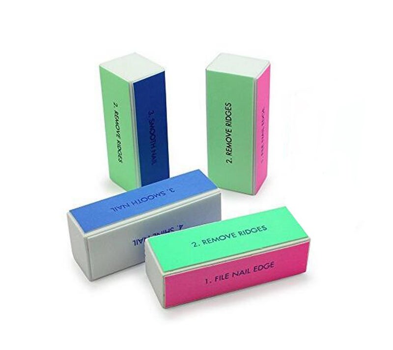 TOPWEL 10PCS Professional 4 Ways Nail Buffing Block Manicure Pedicure Tool Emery Board Nail Art Care Buffing Buffer Sanding Files Shiny Block Colourful - Image 1